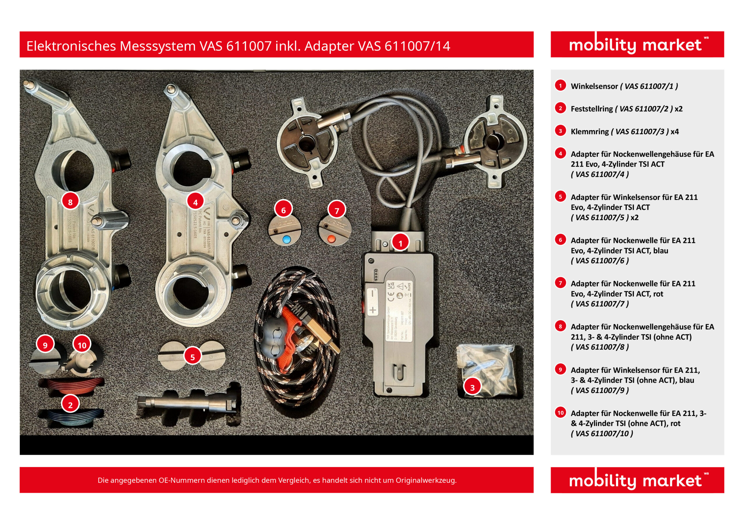 elektronisches messsystem vas 611007 inkl. adapter vas 611007/14