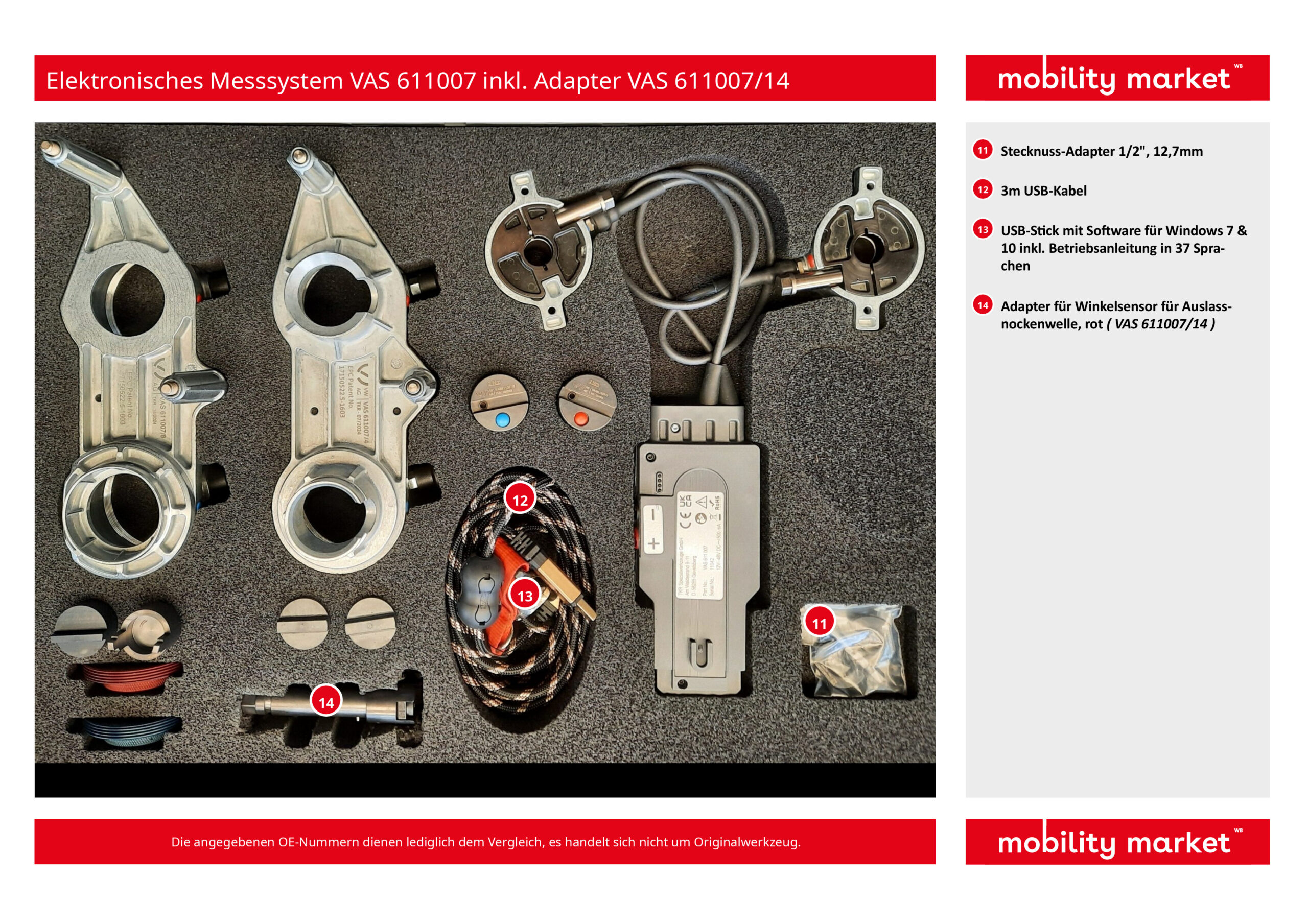elektronisches messsystem vas 611007 inkl. adapter vas 611007/14